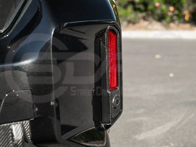 2023-UP BMW G87 M2 | FACTORY STYLE CARBON FIBER REPLACEMENT REAR BUMPER REFLECTOR TRIM PAIR