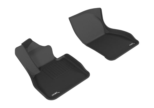 Black 3D MAXpider rubber floor mat for the first row of 2016-2019 Mini Clubman, featuring textured surface and custom fit.