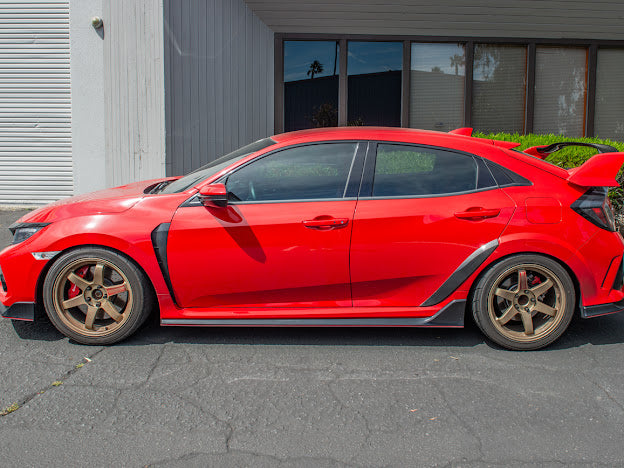 2017-21 HONDA CIVIC FK8 TYPE-R | VRS STYLE CARBON FIBER REAR DOOR SIDE FENDER TRIM REPLACEMENT (PAIR)