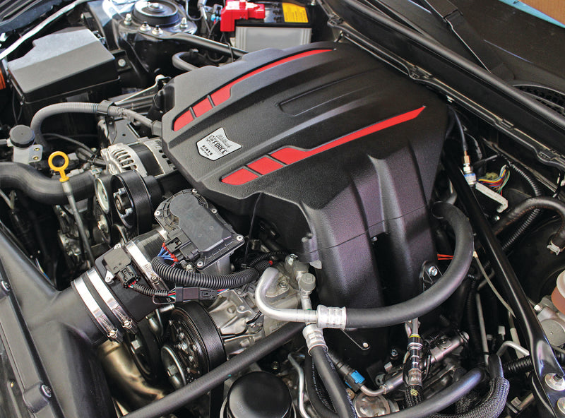 Edelbrock Stage 1 Supercharger Kit for 12-19 Scion FR-S, Subaru BRZ, Toyota GT86 2.0L engine, showing the supercharger components.