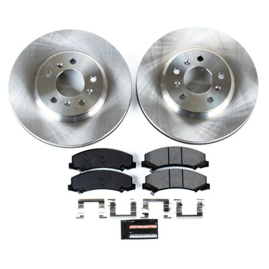 PowerStop OE front brake kit for 2006-2011 Buick Lucerne, includes brake rotors and pads for improved stopping power.