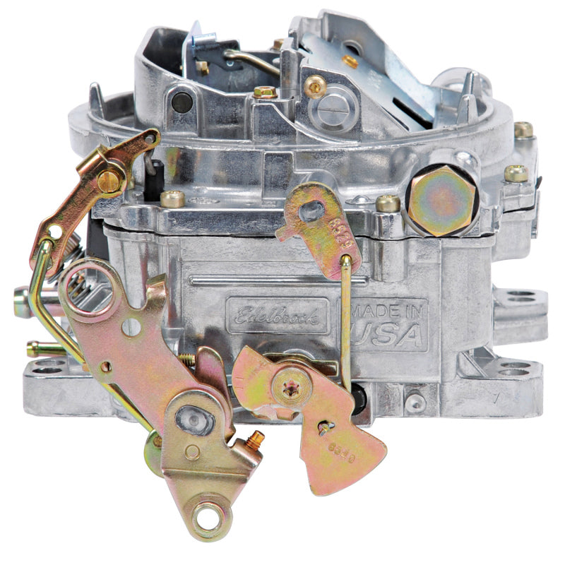 Edelbrock AVS2 500 CFM carburetor with manual choke in satin finish, designed for performance non-EGR applications.