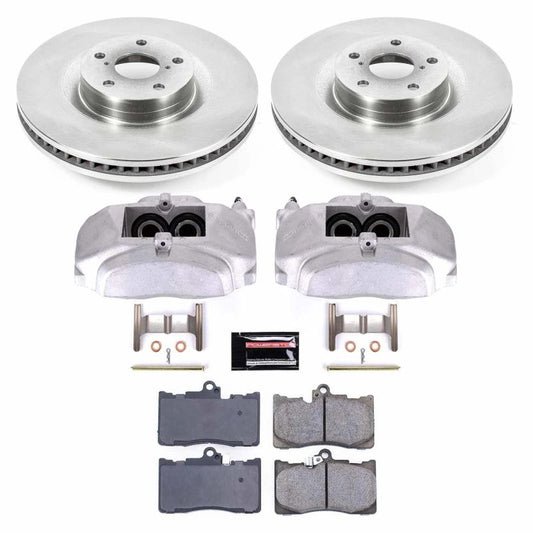 PowerStop OE front brake calipers for Lexus IS350 2011-2012 with Autospecialty caliper kit, shown in a close-up view.