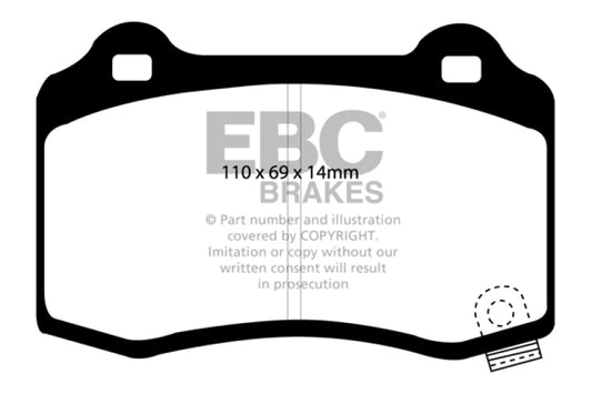 EBC Greenstuff rear brake pads for Tesla Model S 2012-2017 electric RWD, high-performance brake components