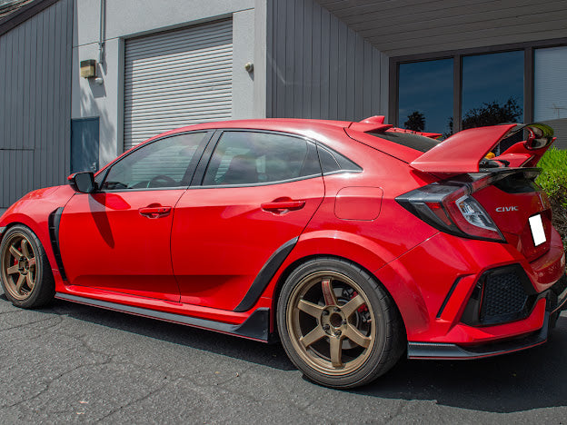 2017-21 HONDA CIVIC FK8 TYPE-R | VRS STYLE CARBON FIBER REAR DOOR SIDE FENDER TRIM REPLACEMENT (PAIR)