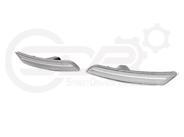 2016-2024 Chevrolet Camaro | Rear Bumper Side Marker Lens w/ Red LED Reflector Light Pair (Clear / Red / Smoke)