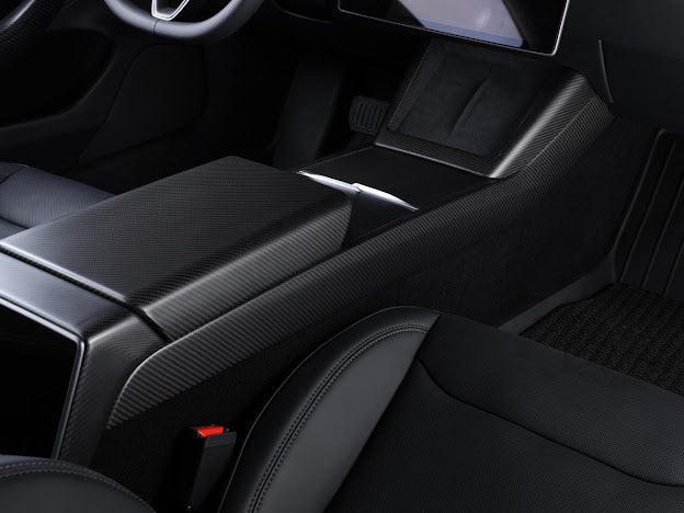 2024-UP TESLA MODEL 3 CARBON FIBER INTERIOR CENTER CONSOLE FRAME