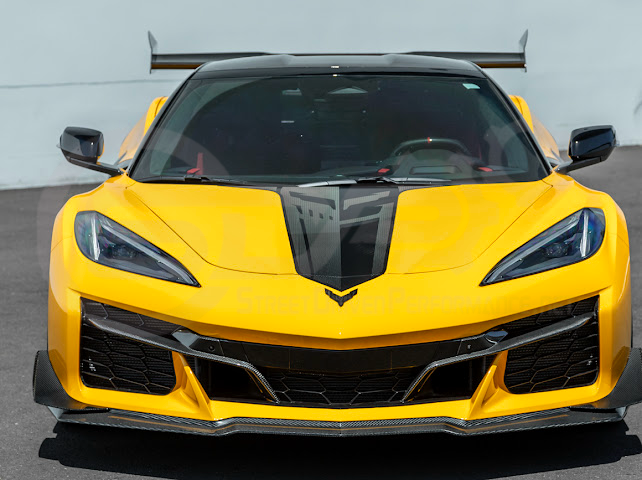 2023-UP CORVETTE C8 Z06 | Z07 EXTENDED PACKAGE CARBON FIBER FRONT LIP SPLITTER & CANARDS GROUND EFFECTS