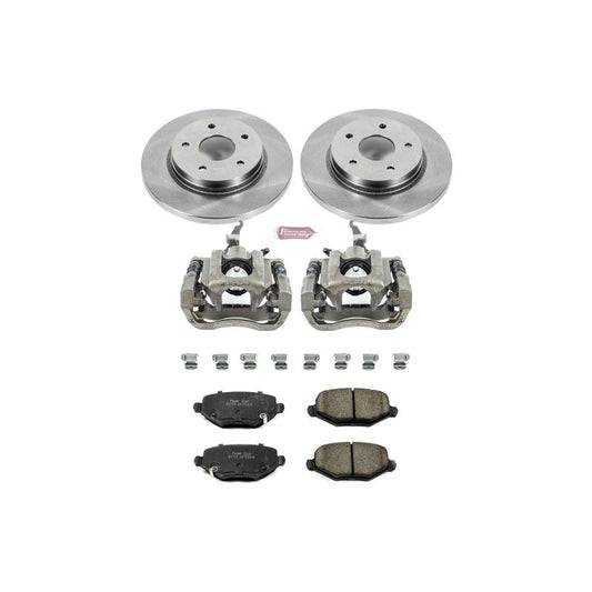 PowerStop OE rear brake kit with calipers for 2013 Dodge Journey, featuring brake rotors and hardware for vehicle stopping power.