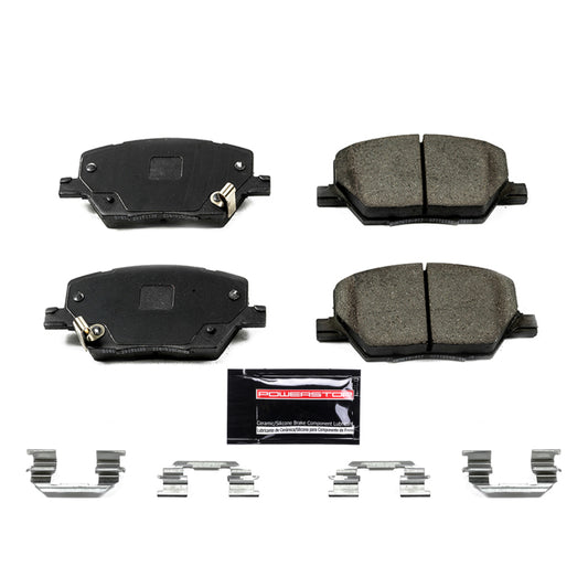 PowerStop Z23 Evolution Sport brake pads for Fiat 500X front, featuring hardware for enhanced performance and braking safety.