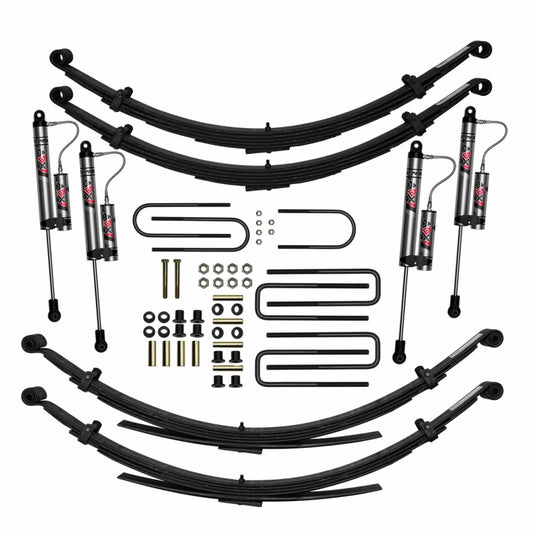Skyjacker 6-inch lift kit for Cummins diesel trucks with 4-inch radius lift, featuring suspension components and off-road readiness
