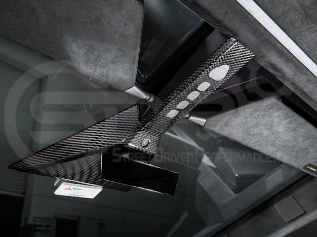2024-Up Tesla Cybertruck | Interior DRY Carbon Fiber Rear View Mirror Upper Trim Cover