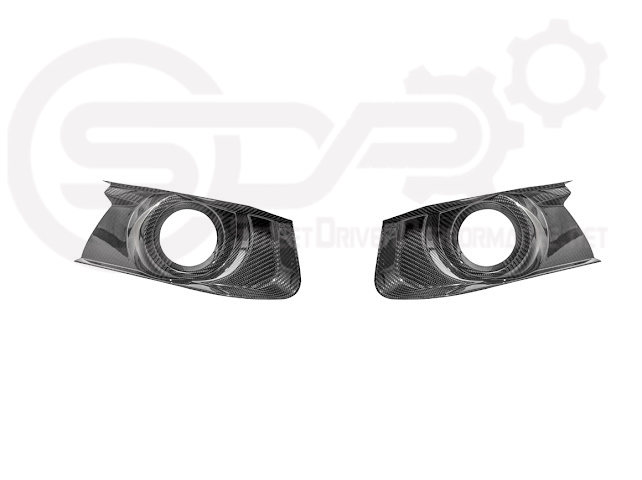 2015-2023 FORD MUSTANG S550 | CARBON FIBER FRONT BUMPER FOG LIGHT BEZEL COVER PAIR