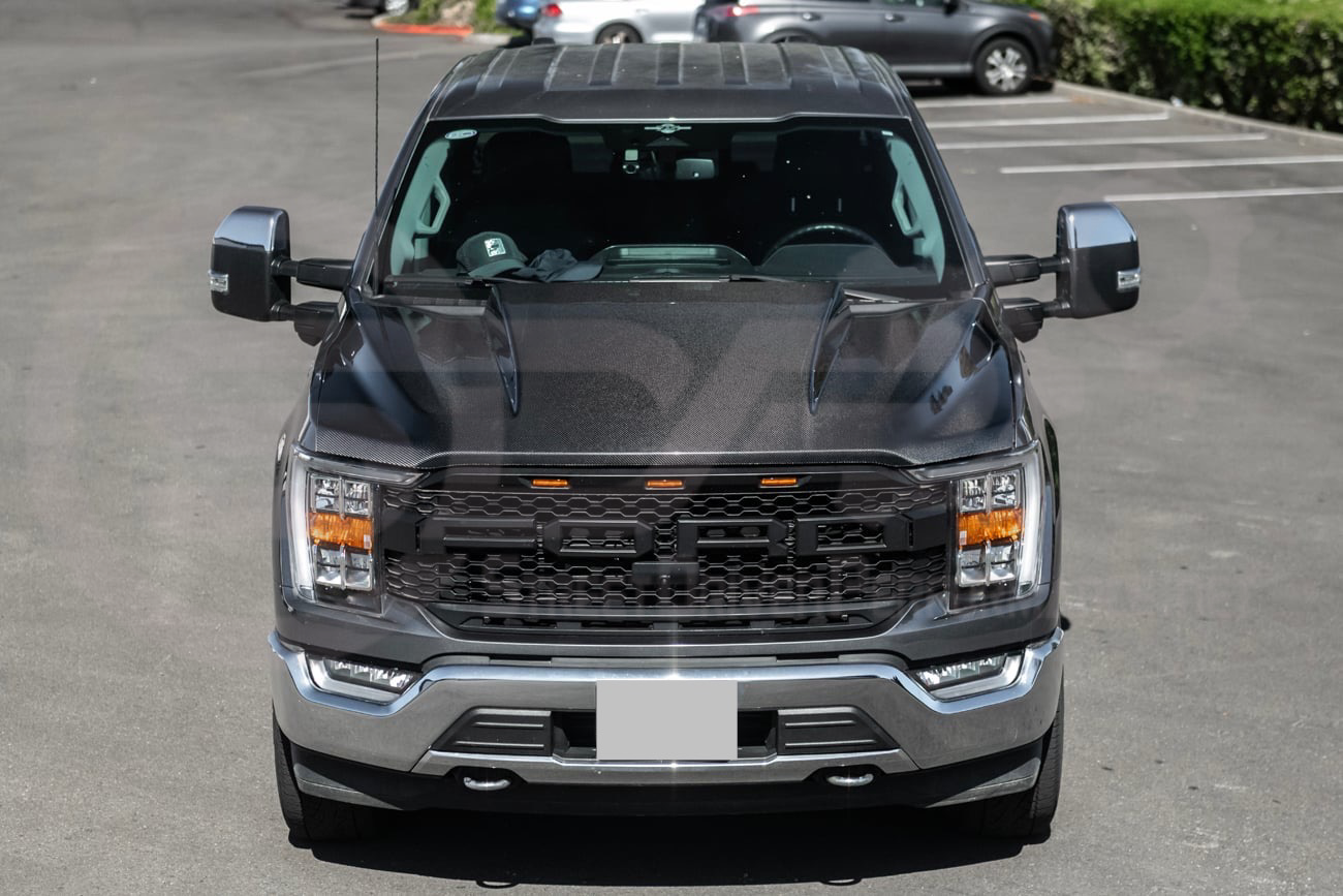 2021-UP FORD F-150 | SDP PERFORMANCE STYLE CARBON FIBER FRONT COWL HOOD
