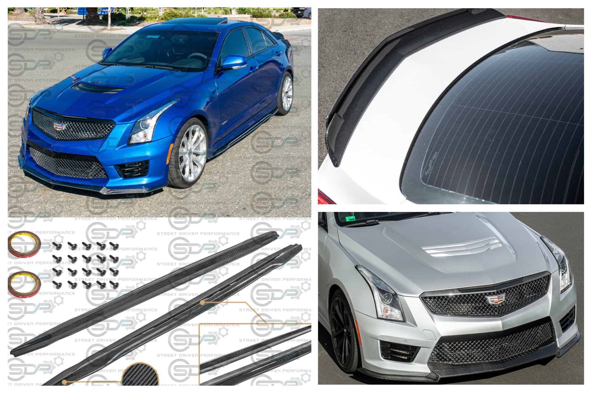 2016-2019 Cadillac ATS-V COUPE & SEDAN | Full Carbon Fiber Aero Body Kit - (Front Lip Splitter, Side Skirts Rocker Panel Ground Effects, Rear Trunk Spoiler Wing)