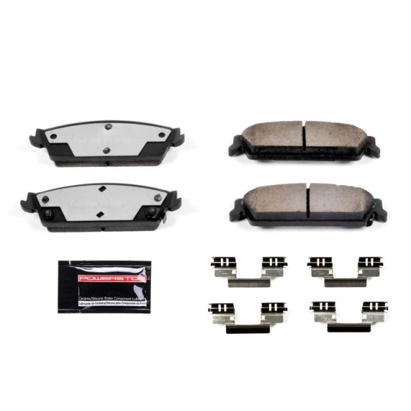 PowerStop rear Z36 truck and tow brake pads for 1999-2000 Cadillac Escalade with hardware, designed for performance braking.