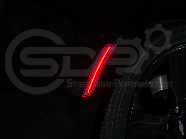 2016-2024 Chevrolet Camaro | Rear Bumper Side Marker Lens w/ Red LED Reflector Light Pair (Clear / Red / Smoke)