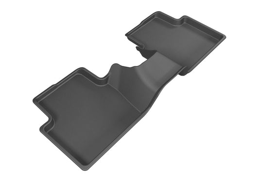 Black 3D MAXpider rubber floor mats for Mazda CX-3 2016-2019 second row, durable and custom-fit for vehicle protection.