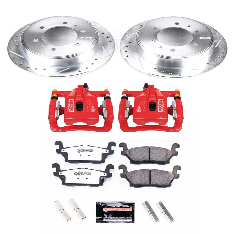 PowerStop Hummer H3 rear Z36 Truck & Tow brake kit with calipers, performance brake components for enhanced stopping power.