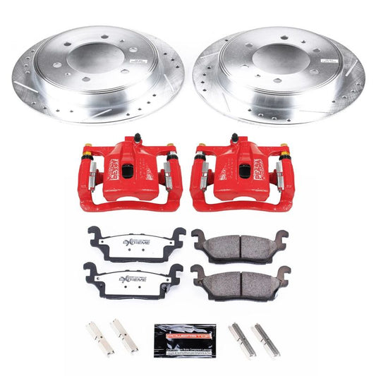 PowerStop Hummer H3 rear Z36 Truck & Tow brake kit with calipers, performance brake components for enhanced stopping power.