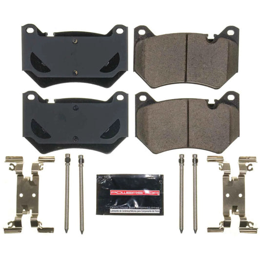 PowerStop Z23 Evo Sport brake pads for Audi Q5 2018-2022 front, high-performance brake pads with hardware included.