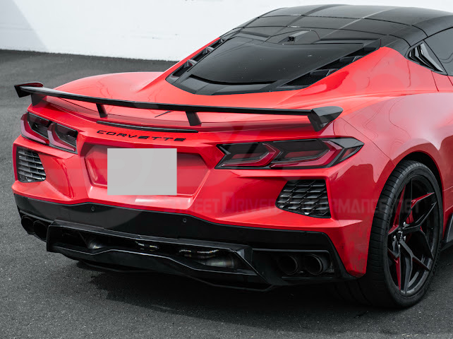 2020-Up Corvette C8 Stingray & Z51 |FaceliftedbRear Trunk High Wing Spoiler (Matte Black or Carbon Flash)