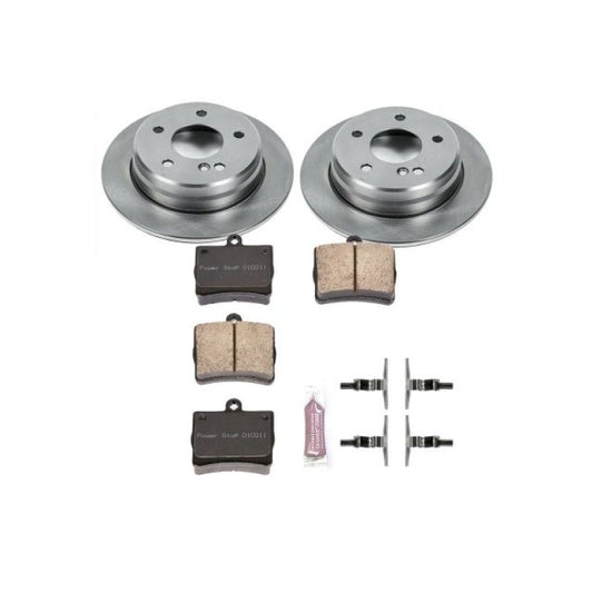 PowerStop OE rear brake kit for 1996 Mercedes-Benz C220, includes brake pads and rotors for optimal stopping power.