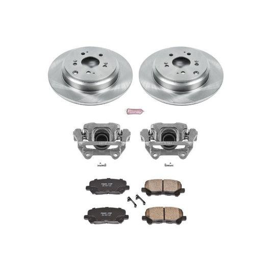PowerStop rear OE brake kit with calipers for 2007-2013 Acura MDX, including brake rotors and hardware.
