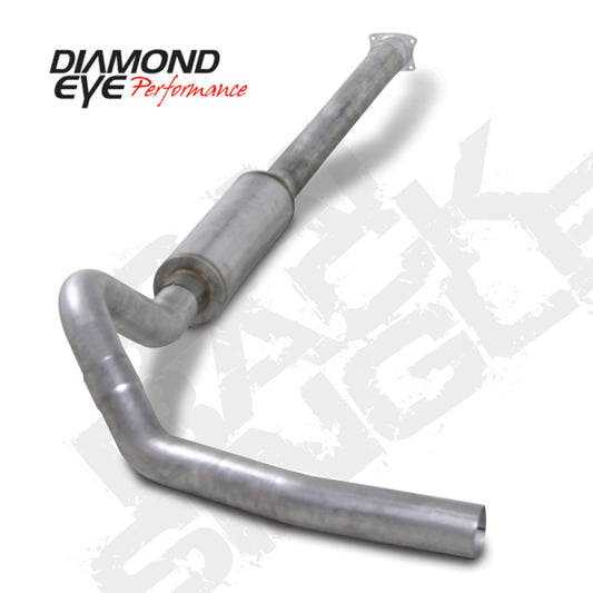 Diamond Eye Performance Catback exhaust system for Chevy/GMC 6.6L 2500/3500 trucks, showing the polished stainless steel pipe and muffler.