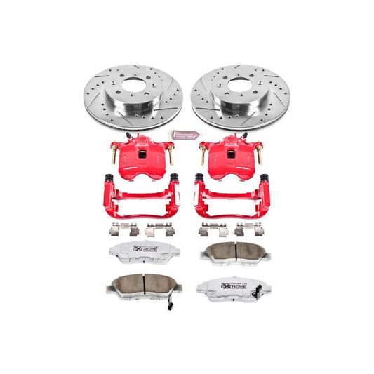 PowerStop Z26 Street Warrior brake kit with front calipers for 2007-2008 Honda Fit, performance brake upgrade.