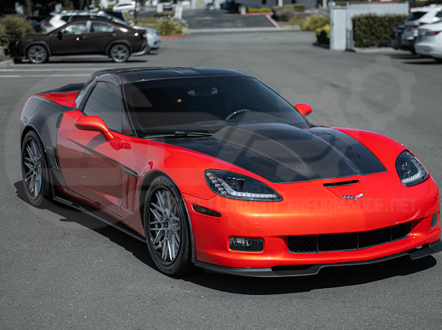 2005-2013 C6 Corvette - 427 /Grand Sport / Z06 / ZR1 | ZRA1 Style Front Splitter Lip Ground Effects (Carbon Fiber or Primer Black)