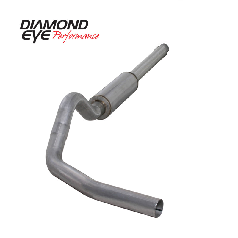 Diamond Eye Performance catback exhaust for 94-97 Ford F250/F350 7.3L PowerStroke, showing the stainless steel pipe and muffler system.