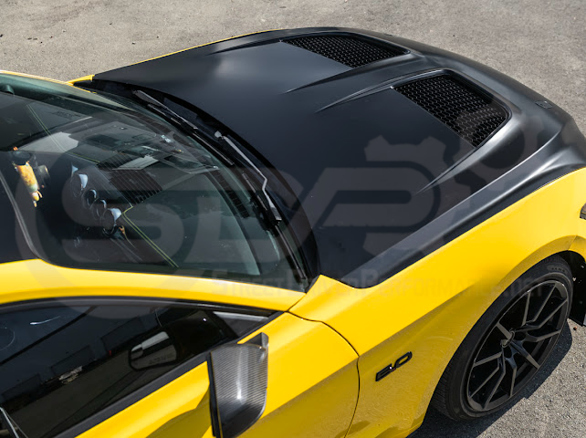 2018-2023 FORD MUSTANG S550 | GTD STYLE ALUMINUM FRONT AIR VENTED HOOD