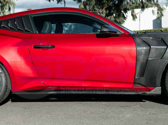 2024-Up Ford Mustang S650 | SDP Performance CARBON FIBER Side Skirts Extension Rocker Panels Ground Effects