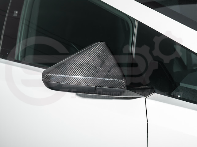 2024-Up Tesla Cybertruck | Factory Style Carbon Fiber Side Mirror Covers Pair