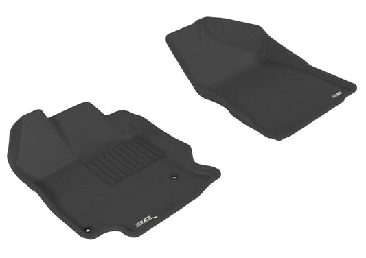 Black 3D MAXpider rubber floor mat for the 2009-2011 Toyota Venza first row, showing textured surface and custom fit design.