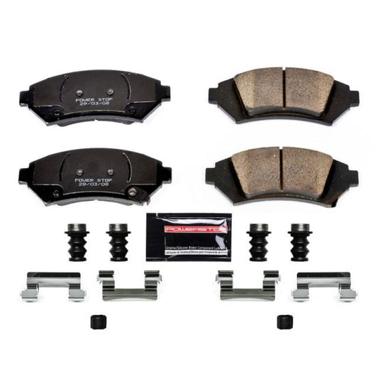 PowerStop Z23 Evolution sport brake pads with hardware for 2005 Buick LeSabre front brake system, performance replacement brake pads.