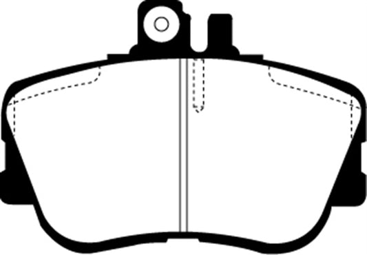 EBC Ultimax2 front brake pads for Mercedes-Benz C220 W202 1994-1995, OE replacement brake pads, shown in the image.