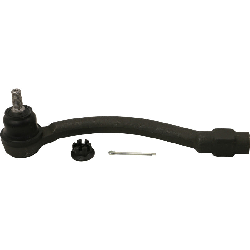Moog front left outer tie rod end for Kia Soul EV 2015-2019, showing the durable metal component with ball joint and mounting points.