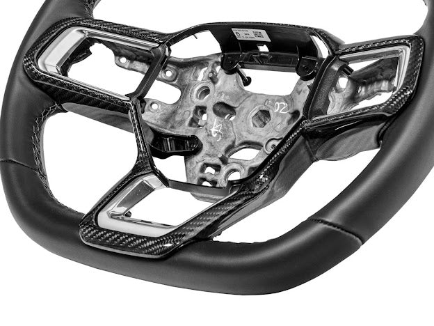 2024-Up Ford Mustang S650 | CARBON FIBER Stick-On Steering Wheel Interior Trim Cover
