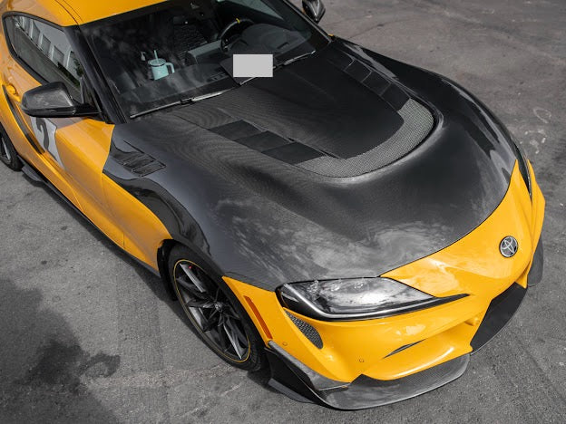 2020-Up Toyota GR Supra A90 A91 | JDM Performance Style Carbon Fiber Front Air Vented Hood