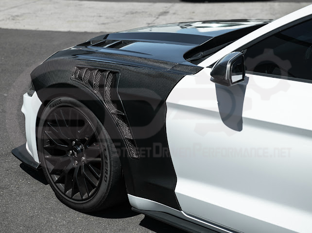 2018-2023 Ford Mustang S550 | GT500 Style Carbon Fiber Front Side Vented Fenders PAIR