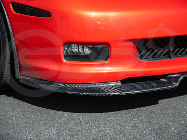 2005-2013 C6 Corvette - 427 /Grand Sport / Z06 / ZR1 | ZRA1 Style Front Splitter Lip Ground Effects (Carbon Fiber or Primer Black)