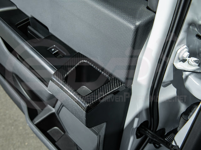 2021-UP FORD F-150 | FACTORY STYLE CARBON FIBER REAR DOOR TRIM ARMREST CUP HOLDER PANEL COVER