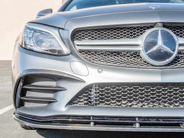 2019-Up C205 W205 Mercedes C-Class AMG Factory Style Carbon Fiber Front Air Vent Cover Pair