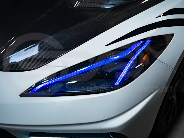 2020-Up Chevrolet Corvette C8 | Custom DRL Conversion Front Headlight Module Set Pair (Amber, Blue, Green, or Red)