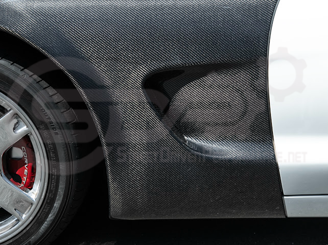 Factory style carbon fiber front and rear widebody fenders for 1997-2004 Chevrolet Corvette C5 hatchback by Street Driven Performance.