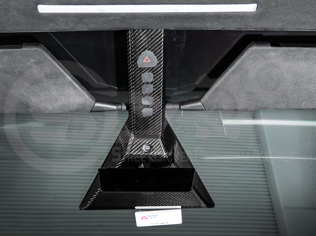 2024-Up Tesla Cybertruck | Interior DRY Carbon Fiber Rear View Mirror Upper Trim Cover