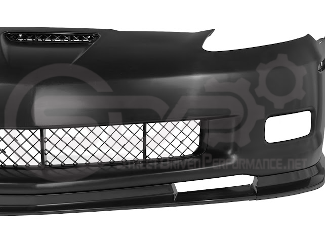 2005-2013 CHEVROLET CORVETTE C6 BASE | C6 ZR1 STYLE PRIMER BLACK FULL FRONT BUMPER CONVERSION KIT (Copy)