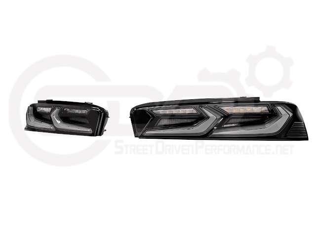 2016-2018 Chevrolet Camaro | C8 Style Sequential Signal LED Rear Taillights Pair (Clear / Red / Smoke Lens)